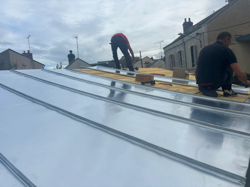 pose toiture joint debout toiture en zinc  saint-jean-le-blanc